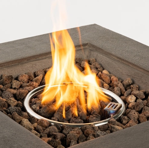 Outdoor Propane Fire Pit Table 28-inch Imitation Stone Square Concrete