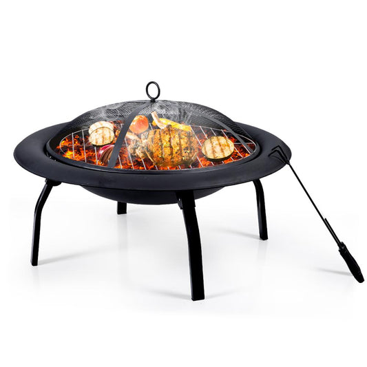 30" Portable Outdoor Fire Pit BBQ Grail Camping Garden Patio Heater