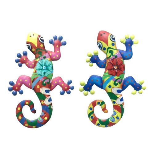 2Pcs Metal Gecko Wall Decor Gecko Art Craft Sculptures Lizard For