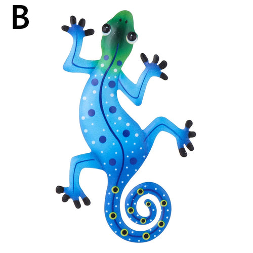 Metal Gecko Wall Decor Art Craft Inspirational Sculpture Hang Indoor