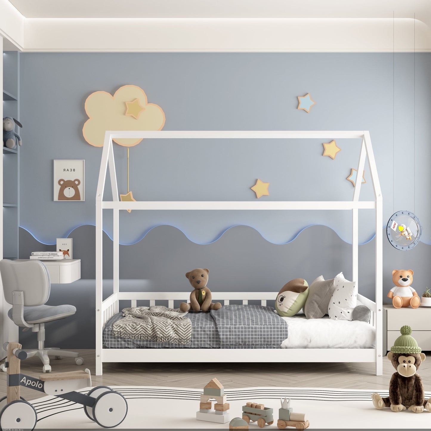ARY MONTESSORI WHITE HOUSE BED - TWIN [PREORDER]