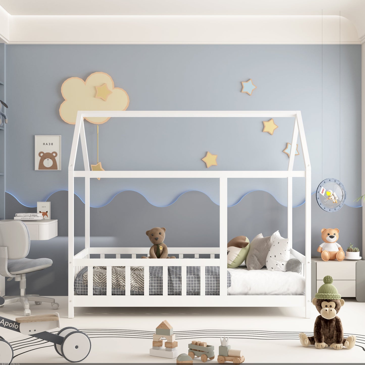 ARY MONTESSORI WHITE HOUSE BED - TWIN [PREORDER]