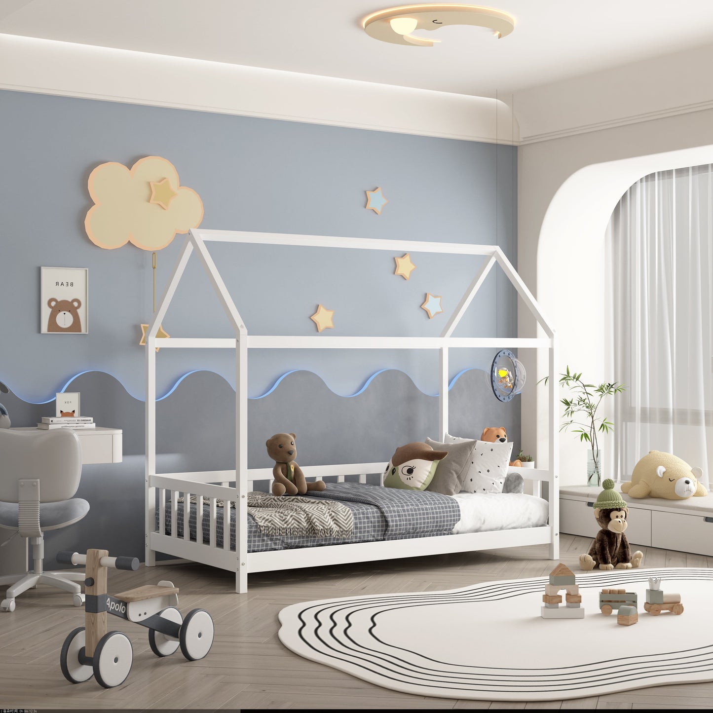 ARY MONTESSORI WHITE HOUSE BED - TWIN [PREORDER]