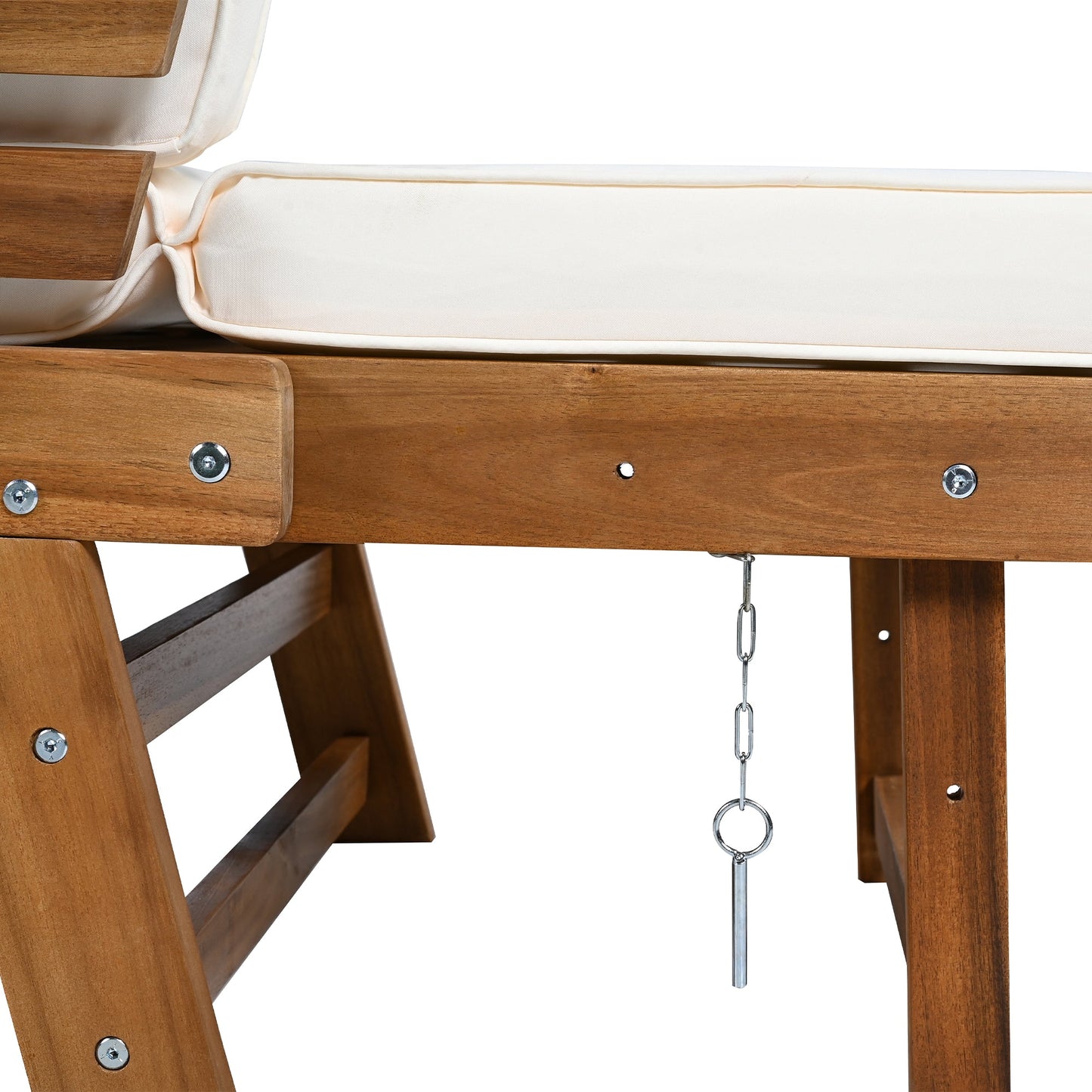 Outdoor Adjustable Patio Wooden Daybed Sofa Chaise Lounge with