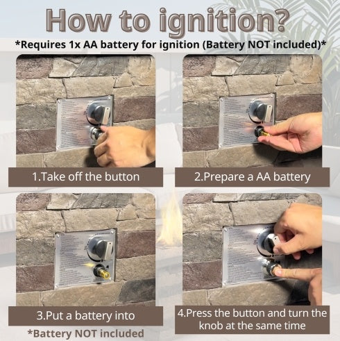 Outdoor Propane Fire Pit Table 28-inch Imitation Stone Square Concrete