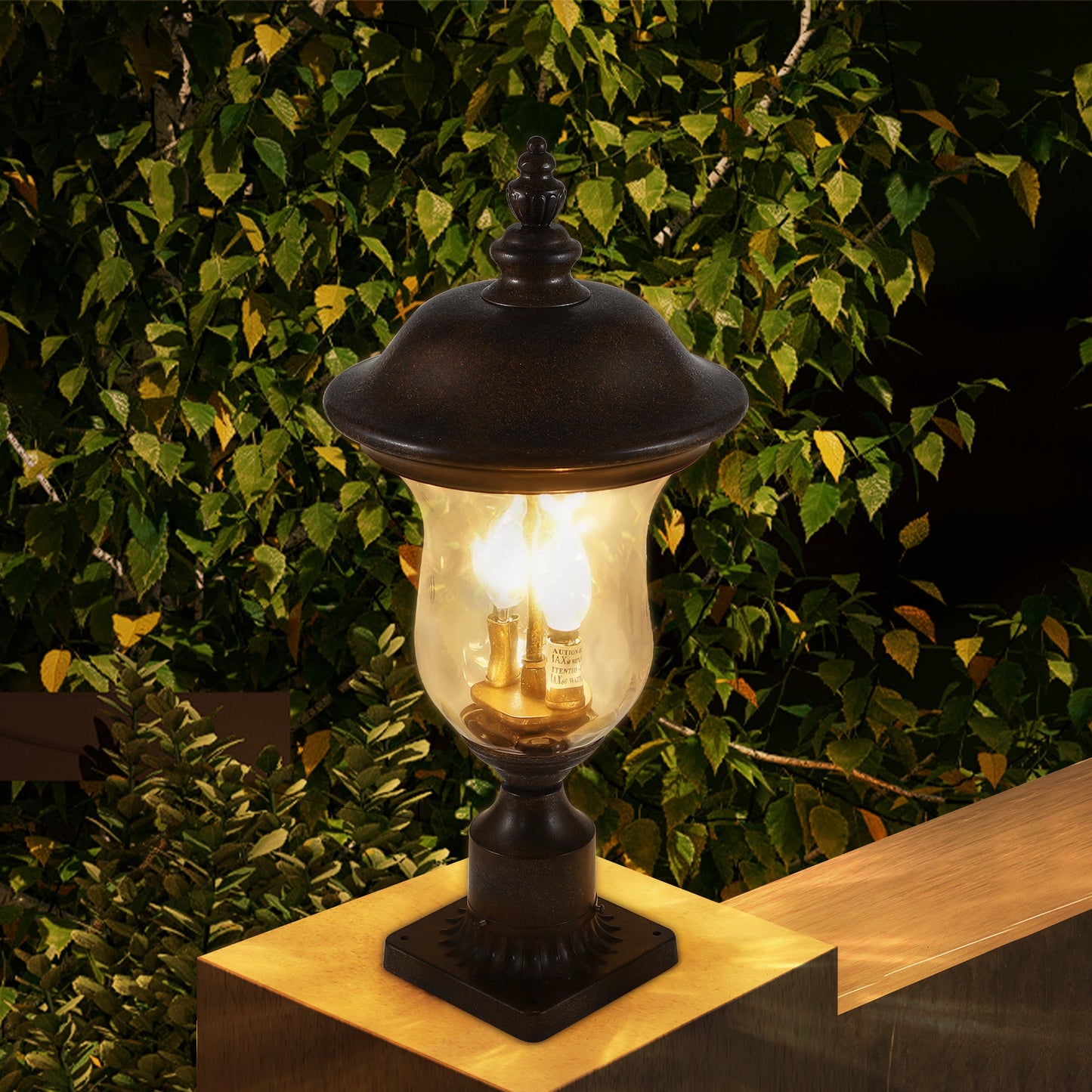 Vintage Outdoor Lamp Post Light, Waterproof Garden Patio Lantern with