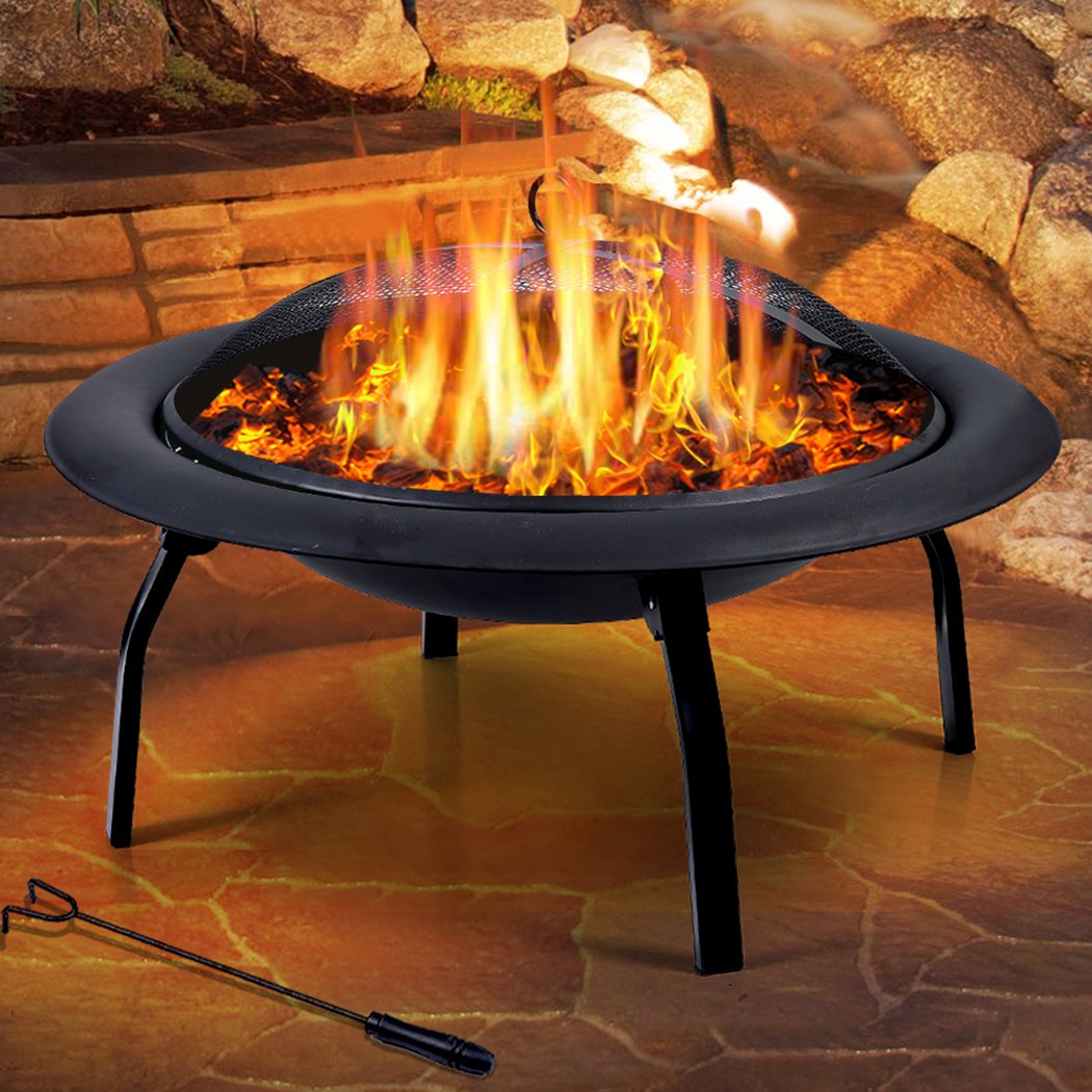 30" Portable Outdoor Fire Pit BBQ Grail Camping Garden Patio Heater