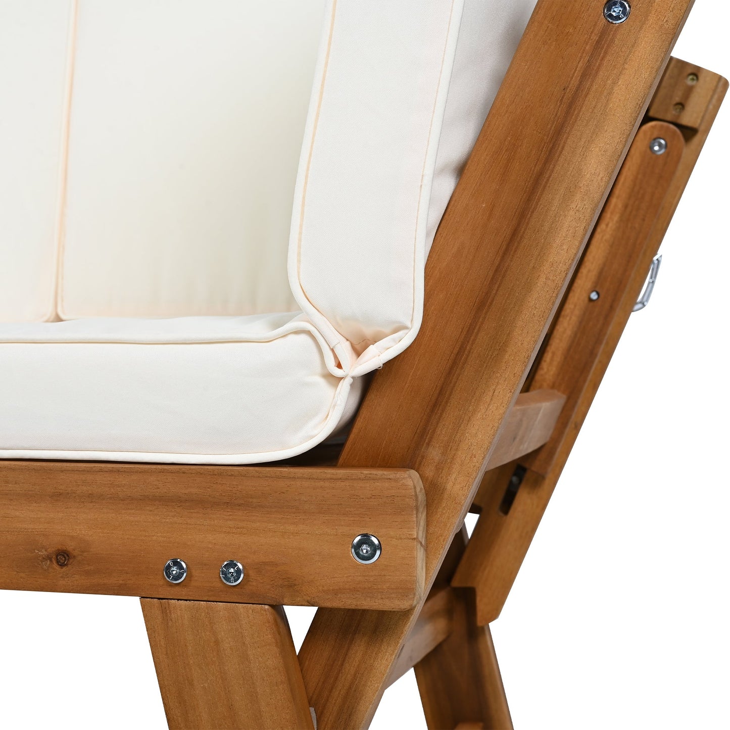 Outdoor Adjustable Patio Wooden Daybed Sofa Chaise Lounge with