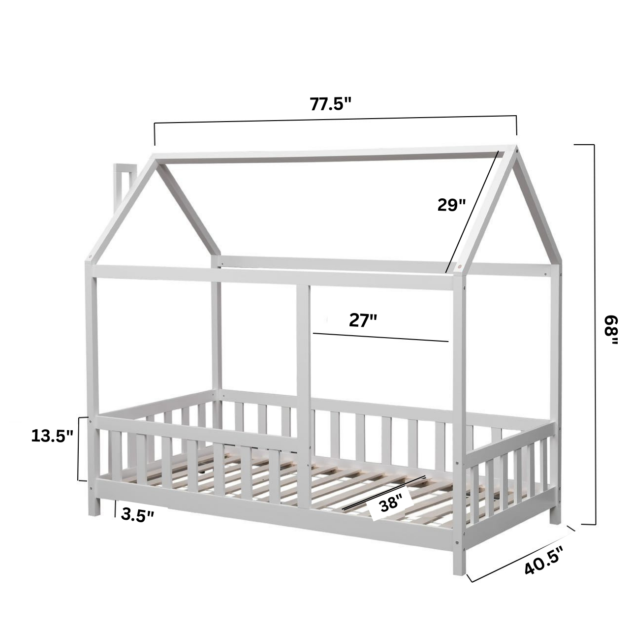 ARY MONTESSORI WHITE HOUSE BED - TWIN [PREORDER]
