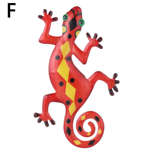 Metal Gecko Wall Decor Art Craft Inspirational Sculpture Hang Indoor
