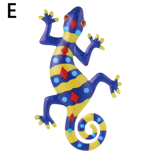 Metal Gecko Wall Decor Art Craft Inspirational Sculpture Hang Indoor