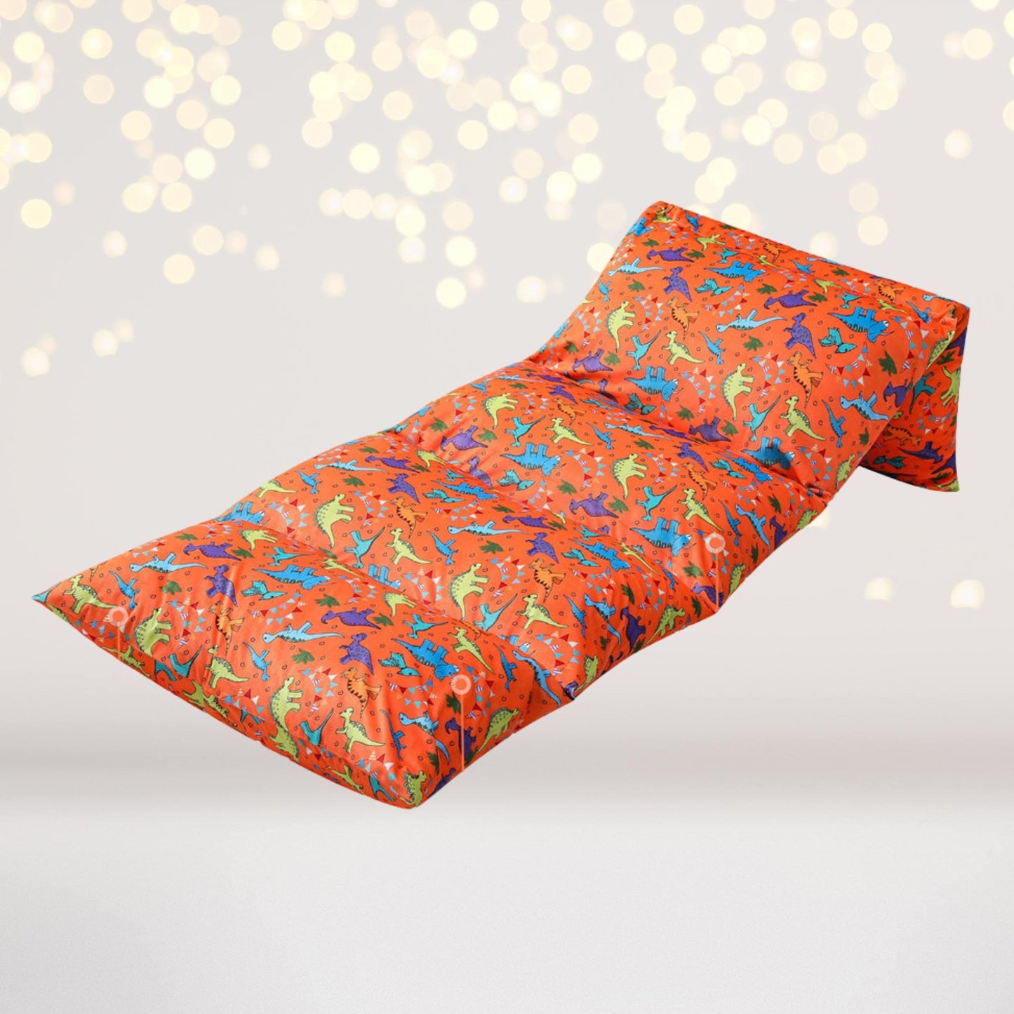 Blue or Orange Dinosaur Print Pillow Bed Slipcover, Floor Lounger