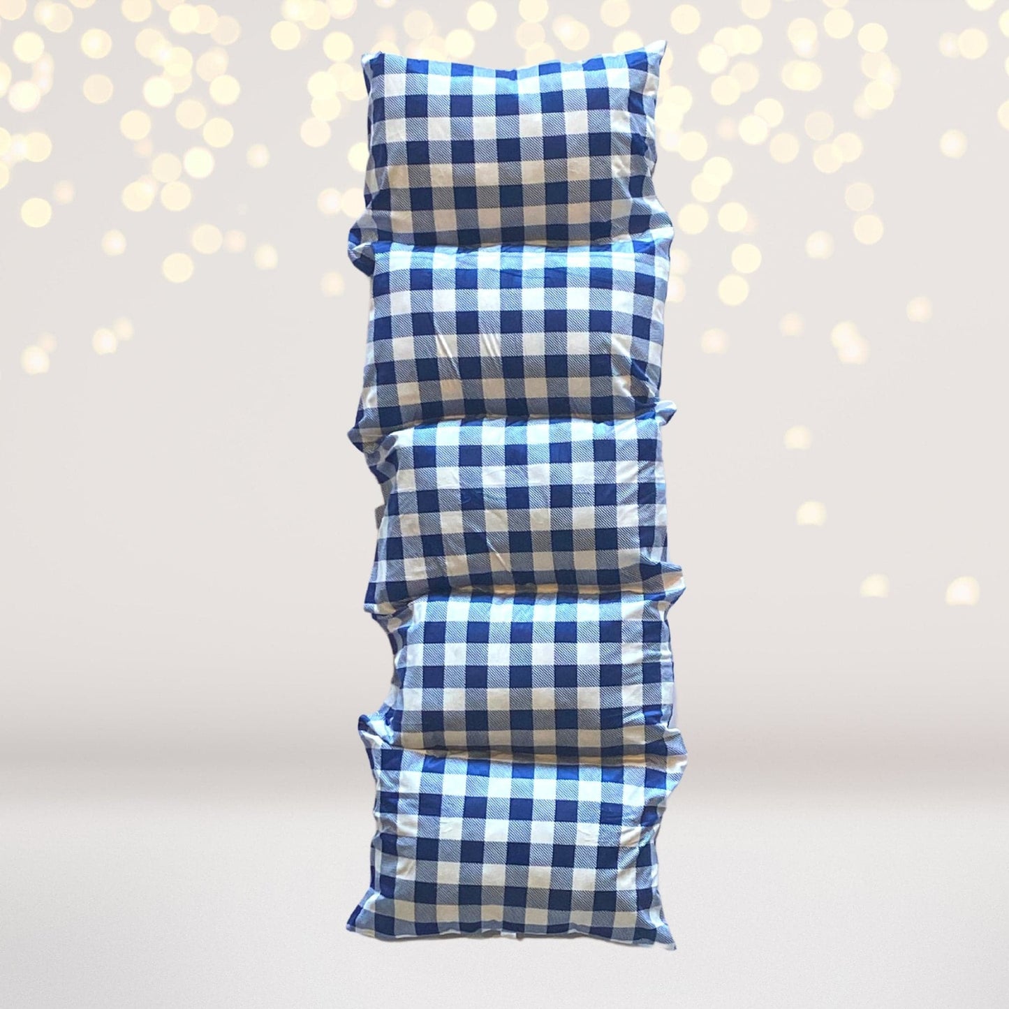 Blue Plaid Kids Pillow Bed Floor Lounger