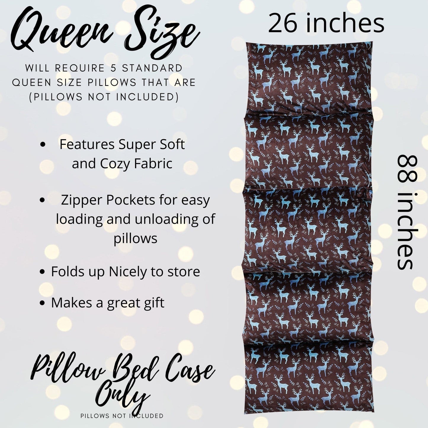 Deer Print Pillow Bed Slipcover, Woodland Pillow Bed, Deer Hunting