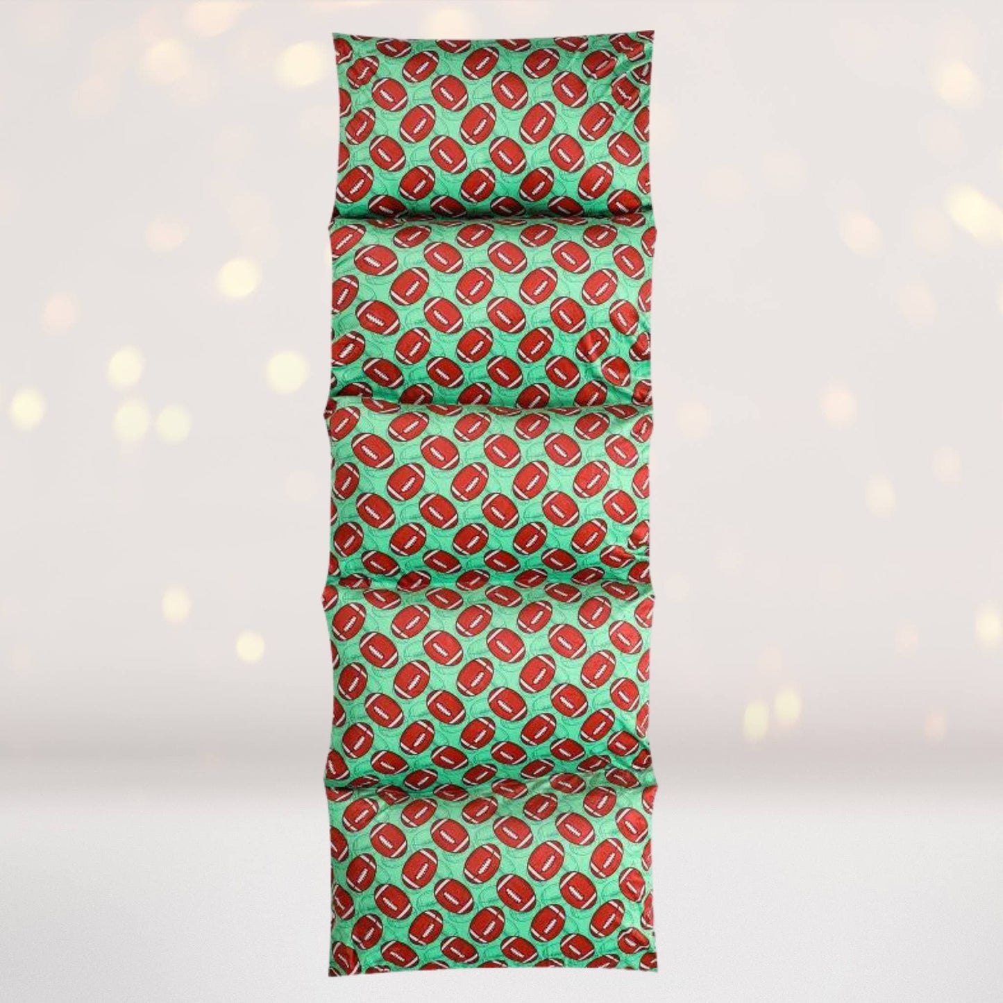 Green Football Pillow Bed Slipcover, Football Floor Lounger slipcover