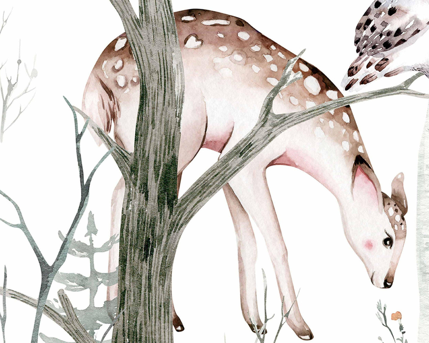 Animals in the forest mural