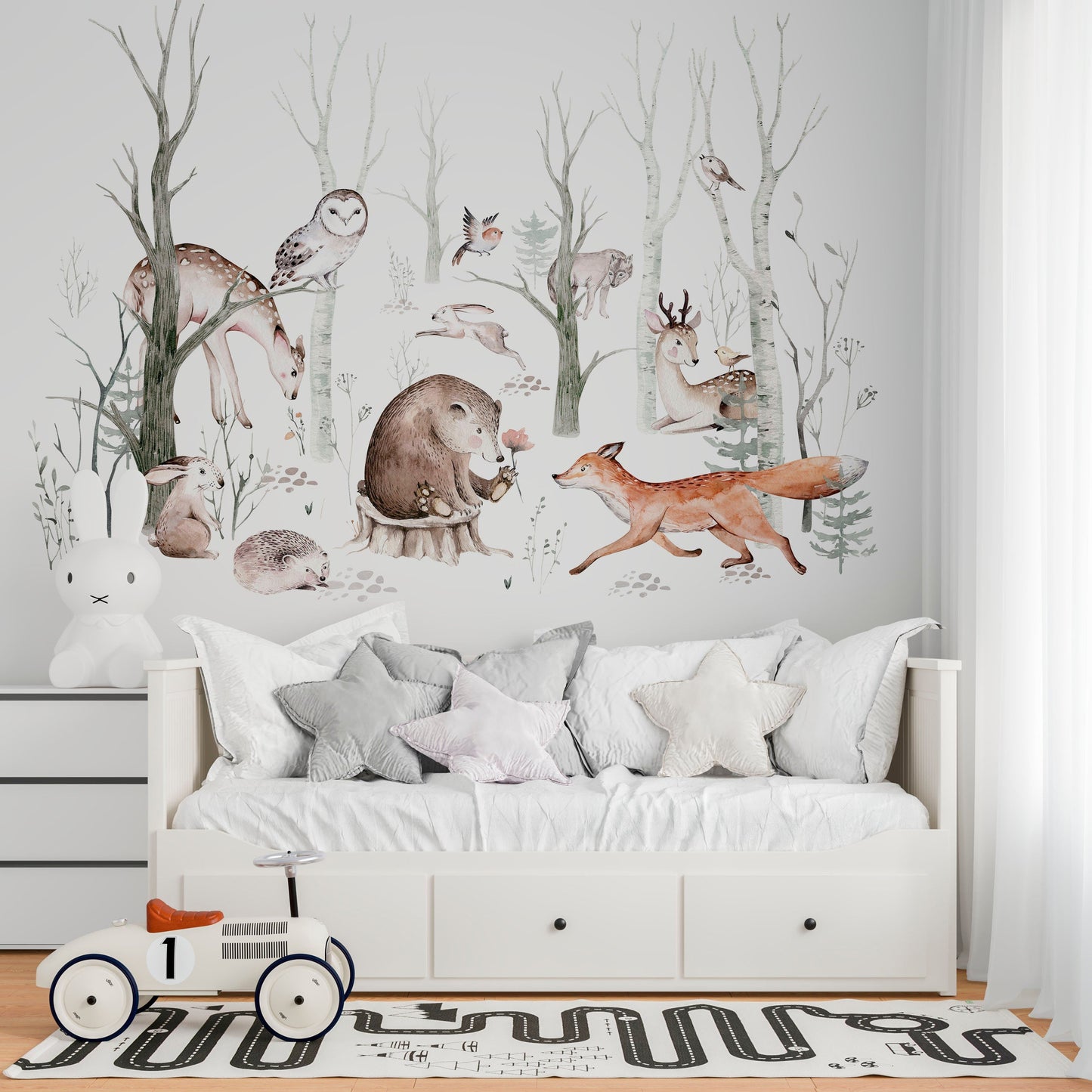 Animals in the forest mural