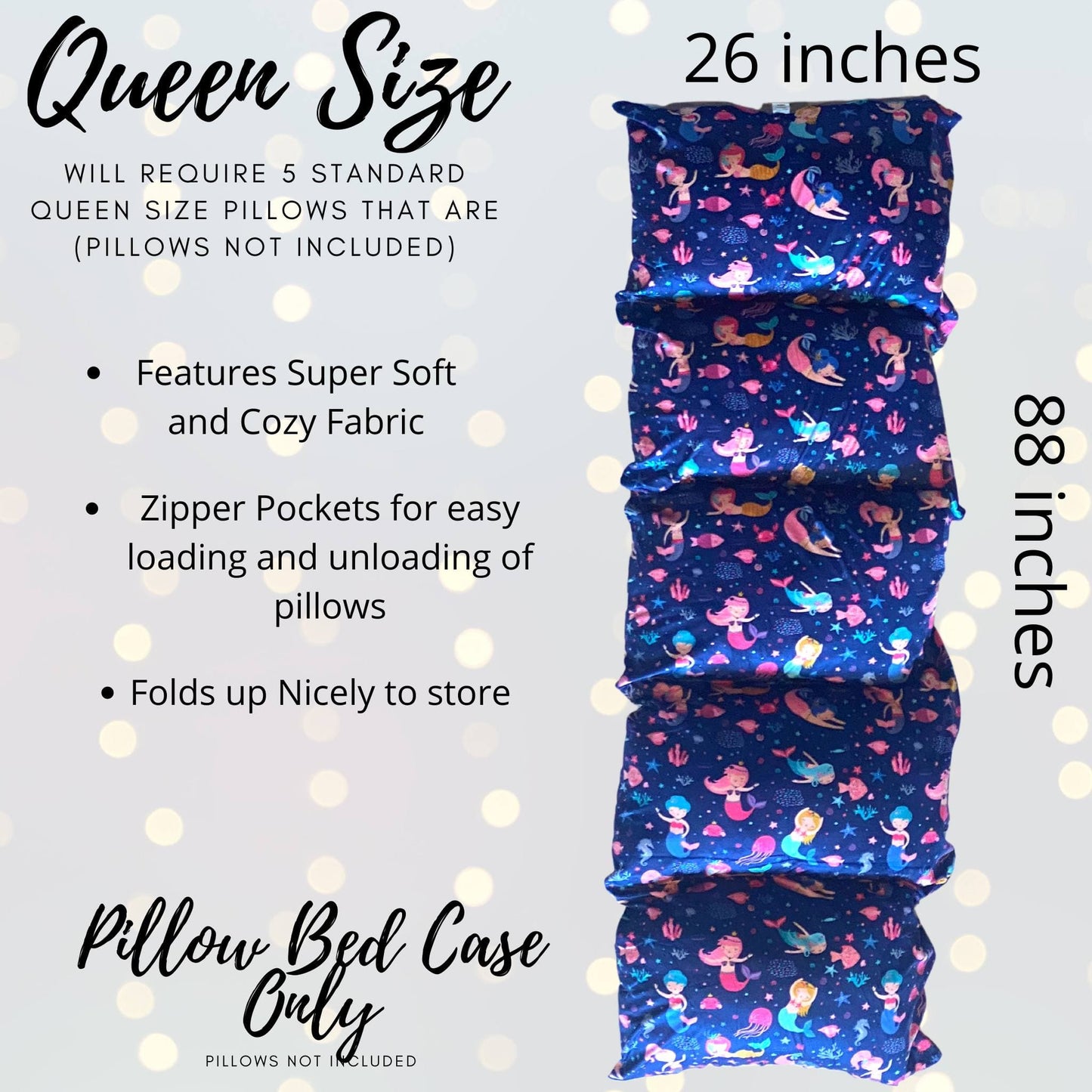 Mermaid Pillow Bed Slipcover, Floor Lounger Slipcover, Gift for  Ocean