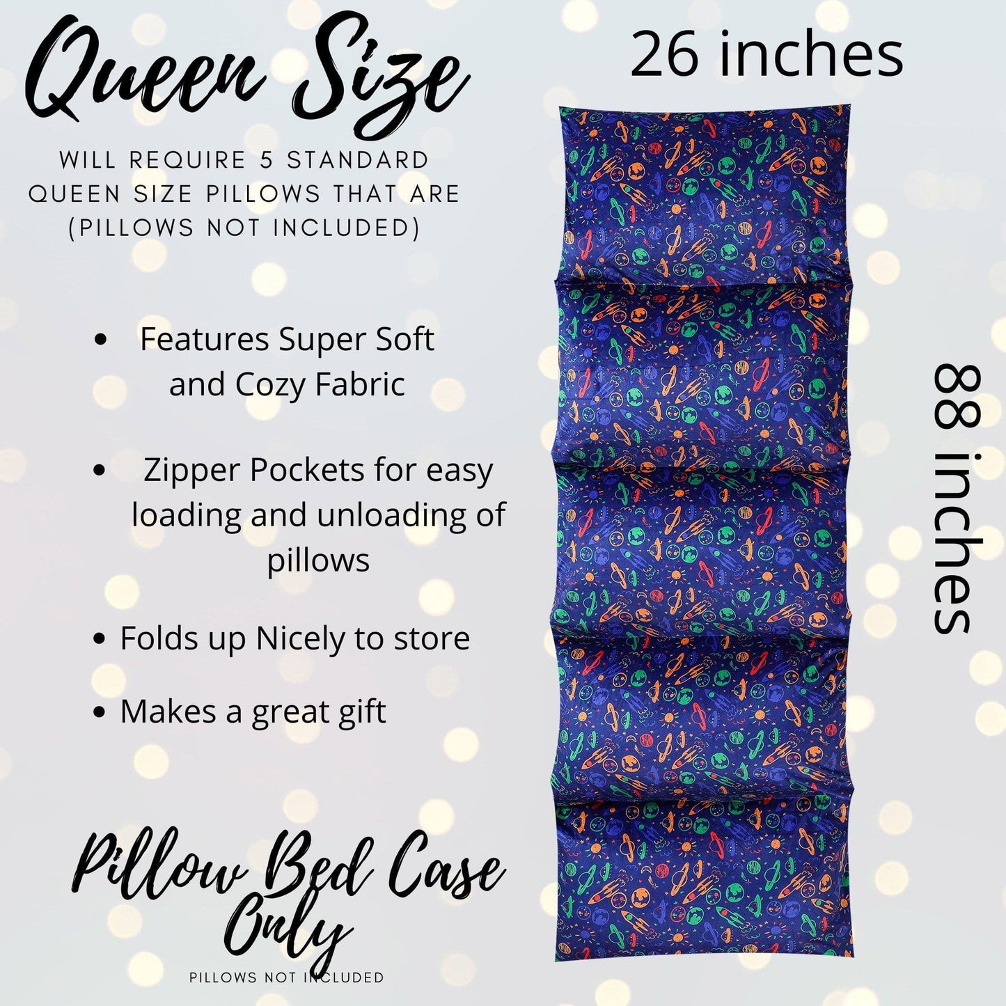 Planets, Outer-Space, Astronaut, Pillow Bed Case, Floor Lounger Gift